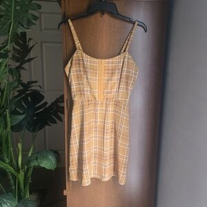 Lily Rose Yellow Plaid Mini Sundress Size Small